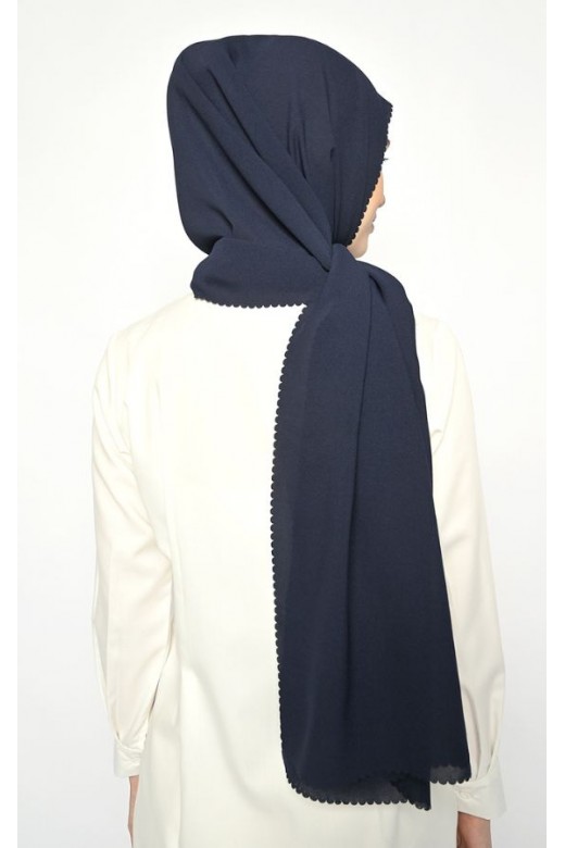 Sarita Pasmina Instan Lasercut Navy